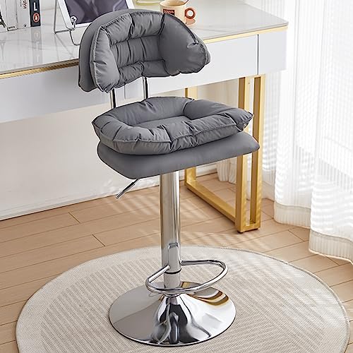 GIZNXBA Barhocker Mit Lehne Drehbare Tresenhocker Höhenverstellbar Mit Fußstütze Moderner Armloser Barstuhl Drehbar Bistrohocker Für Esszimmer, Büro, Kaffeehaus(/Dark Gray) von GIZNXBA