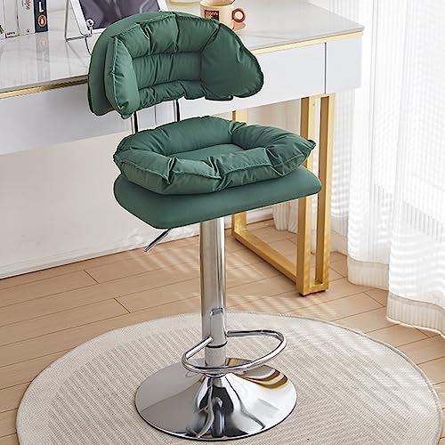 GIZNXBA Barhocker Mit Lehne Drehbare Tresenhocker Höhenverstellbar Mit Fußstütze Moderner Armloser Barstuhl Drehbar Bistrohocker Für Esszimmer, Büro, Kaffeehaus(/Dark Green) von GIZNXBA