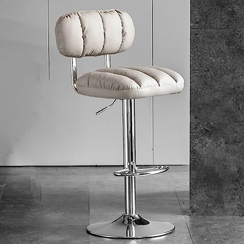 GIZNXBA Barhocker Mit Lehne Tresenhocker Höhenverstellbar Leder Einstellbar Gepolstert Barstuhl Drehbar Bistrohocker Moderner Kücheninselhocker Für Esszimmer, Büro, Kaffeehaus(/Gray B) von GIZNXBA