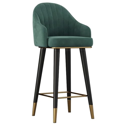 GIZNXBA Barhocker Mit Lehne Tresenhocker Samt Barstuhl Höhenverstellbar Für Küchentheke Modern Gepolstert Samt Küchenhocker Drehbar Bistrohocker Mit Metallbeinen(/Green,37.4 inch) von GIZNXBA