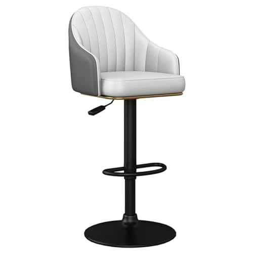GIZNXBA Barhocker Schwarz Mit Rückenlehne Drehbare Frühstücks-Barhocker Mit Polster Für Esszimmer Zuhause Café Barstuhl Höhenverstellbar Mit Fußstützen Für Restaurant, Büro(Gray B,Black Legs) GIZNXBA Barhocker Schwarz Mit Rückenlehne Drehbare Frühstücks-Barhocker Mit Polster Für Esszimmer Zuhause Café Barstuhl Höhenverstellbar Mit Fußstützen Für Restaurant, Büro(Gray B,Black Legs) von GIZNXBA