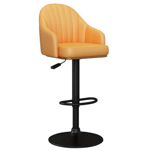 GIZNXBA Barhocker Schwarz Mit Rückenlehne Drehbare Frühstücks-Barhocker Mit Polster Für Esszimmer Zuhause Café Barstuhl Höhenverstellbar Mit Fußstützen Für Restaurant, Büro(Yellow,Black Legs) GIZNXBA Barhocker Schwarz Mit Rückenlehne Drehbare Frühstücks-Barhocker Mit Polster Für Esszimmer Zuhause Café Barstuhl Höhenverstellbar Mit Fußstützen Für Restaurant, Büro(Yellow,Black Legs) von GIZNXBA