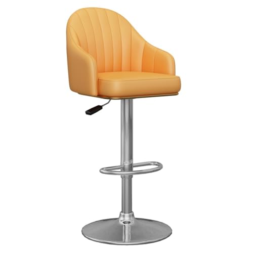 GIZNXBA Barhocker Schwarz Mit Rückenlehne Drehbare Frühstücks-Barhocker Mit Polster Für Esszimmer Zuhause Café Barstuhl Höhenverstellbar Mit Fußstützen Für Restaurant, Büro(Yellow,Silver Legs) GIZNXBA Barhocker Schwarz Mit Rückenlehne Drehbare Frühstücks-Barhocker Mit Polster Für Esszimmer Zuhause Café Barstuhl Höhenverstellbar Mit Fußstützen Für Restaurant, Büro(Yellow,Silver Legs) von GIZNXBA