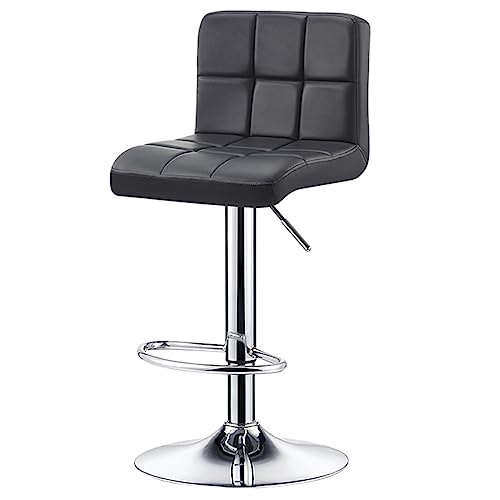 GIZNXBA Barhocker Schwarz Moderne Leder Tresenhocker Küche Verstellbare Drehbare Barstuhl Höhenverstellbar Mit Rückenlehne Und Polster Küchenhocker Für Restaurant, Büro(Black B) von GIZNXBA
