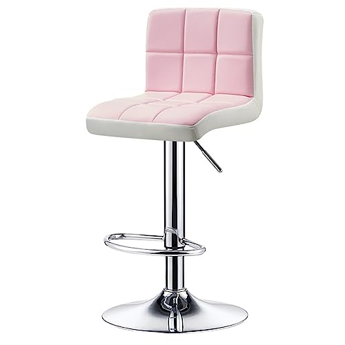 GIZNXBA Barhocker Schwarz Moderne Leder Tresenhocker Küche Verstellbare Drehbare Barstuhl Höhenverstellbar Mit Rückenlehne Und Polster Küchenhocker Für Restaurant, Büro(Pink A) von GIZNXBA