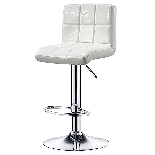 GIZNXBA Barhocker Schwarz Moderne Leder Tresenhocker Küche Verstellbare Drehbare Barstuhl Höhenverstellbar Mit Rückenlehne Und Polster Küchenhocker Für Restaurant, Büro(White A) von GIZNXBA