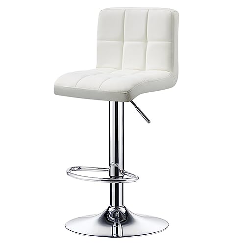 GIZNXBA Barhocker Schwarz Moderne Leder Tresenhocker Küche Verstellbare Drehbare Barstuhl Höhenverstellbar Mit Rückenlehne Und Polster Küchenhocker Für Restaurant, Büro(White B) von GIZNXBA