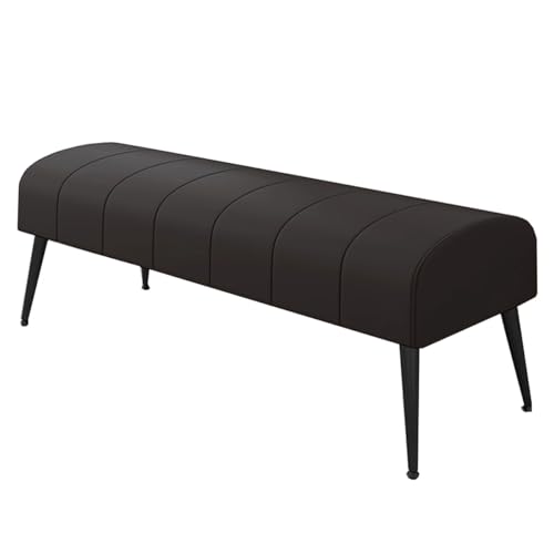 GIZNXBA Bettbank Ledergepolsterter Fußhocker Für Das Schlafzimmer Mit Gepolstertem Kissen Moderne Schuhbank-Fußstütze Für Wohnzimmer, Eingangsbereich, Esszimmer(Black,80cm) von GIZNXBA