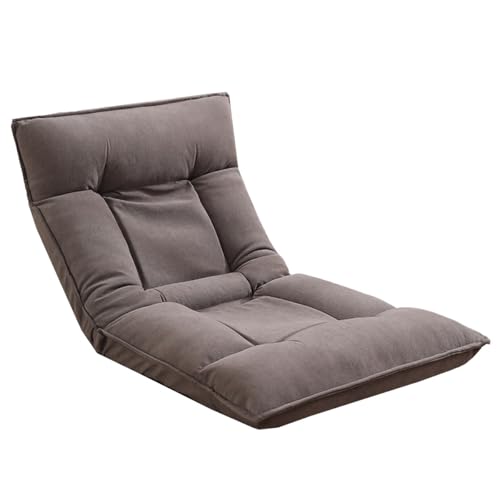 GIZNXBA Bodensessel Erwachsene Bodenstuhl Faltbar Schlafsessel Mit 5-Fach Verstellbarer Kopfstütze Und Rückenlehne Klappbare Chaiselongue Für Den Innenbereich Im Wohnzimmer(Dark Gray) von GIZNXBA
