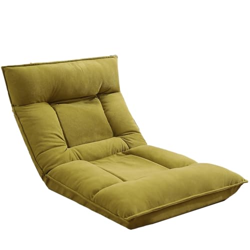 GIZNXBA Bodensessel Erwachsene Bodenstuhl Faltbar Schlafsessel Mit 5-Fach Verstellbarer Kopfstütze Und Rückenlehne Klappbare Chaiselongue Für Den Innenbereich Im Wohnzimmer(Groen) von GIZNXBA