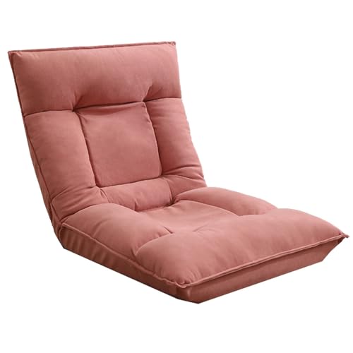 GIZNXBA Bodensessel Erwachsene Bodenstuhl Faltbar Schlafsessel Mit 5-Fach Verstellbarer Kopfstütze Und Rückenlehne Klappbare Chaiselongue Für Den Innenbereich Im Wohnzimmer(Roze) von GIZNXBA