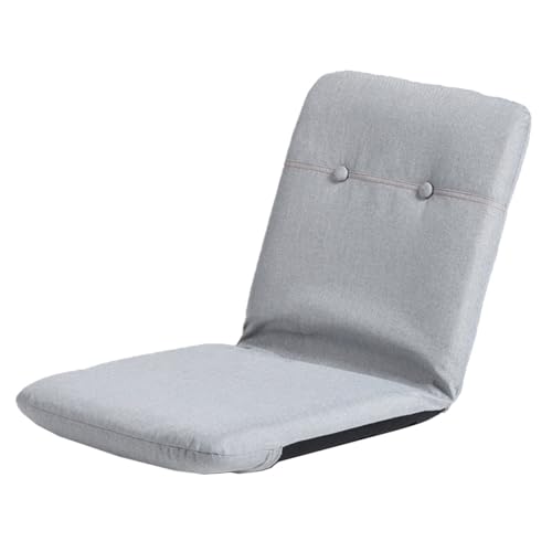 GIZNXBA Bodenstuhl Faltbar Mit 5 Verstellbaren Positionen Bodensessel Klappbar Mit Ergonomischer Rückenstütze Meditationsstühle Aus Leinenstoff Zum Lesen, Entspannung Zu Hause(Grey) von GIZNXBA