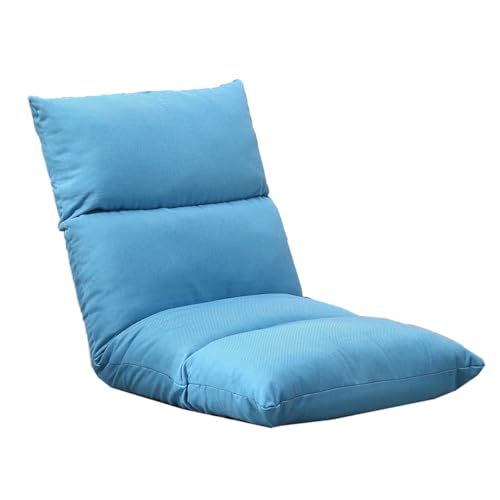 GIZNXBA Bodenstuhl Faltbar Mit 6-facher Verstellbarkeit Faules Sofa Meditationsstuhl Fensterstuhl Klappbares Schlafsofa Mit Liegefunktion Zum Lesen, Spielen Und Meditieren(/Blue) von GIZNXBA