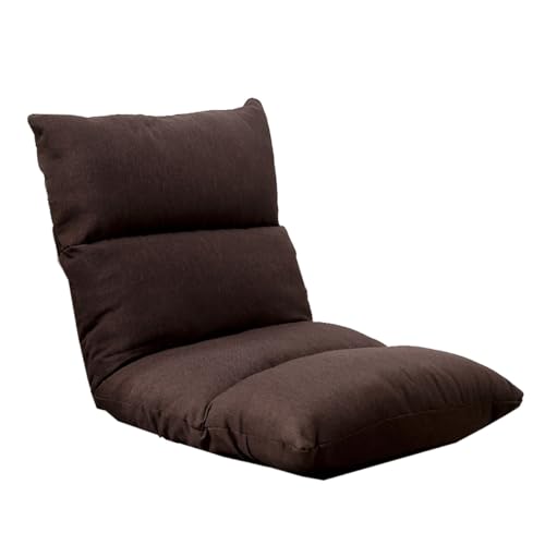 GIZNXBA Bodenstuhl Faltbar Mit 6-facher Verstellbarkeit Faules Sofa Meditationsstuhl Fensterstuhl Klappbares Schlafsofa Mit Liegefunktion Zum Lesen, Spielen Und Meditieren(/Brown) von GIZNXBA