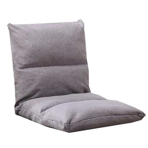 GIZNXBA Bodenstuhl Faltbar Mit 6-facher Verstellbarkeit Faules Sofa Meditationsstuhl Fensterstuhl Klappbares Schlafsofa Mit Liegefunktion Zum Lesen, Spielen Und Meditieren(/Gray) von GIZNXBA