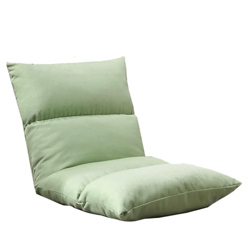 GIZNXBA Bodenstuhl Faltbar Mit 6-facher Verstellbarkeit Faules Sofa Meditationsstuhl Fensterstuhl Klappbares Schlafsofa Mit Liegefunktion Zum Lesen, Spielen Und Meditieren(/Green) von GIZNXBA