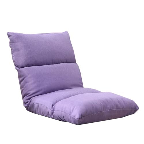 GIZNXBA Bodenstuhl Faltbar Mit 6-facher Verstellbarkeit Faules Sofa Meditationsstuhl Fensterstuhl Klappbares Schlafsofa Mit Liegefunktion Zum Lesen, Spielen Und Meditieren(/Purple) von GIZNXBA
