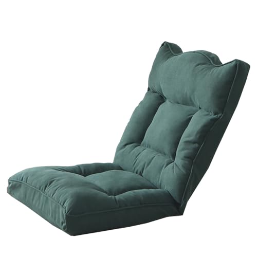 GIZNXBA Bodenstuhl Faltbar Schlafsessel 5-Fach Verstellbarer Faules Sofa Meditationsstuhl Fensterstuhl Gepolsterte Rückenlehne Bodensessel Klappbar Für Meditation, Seminare, Lesen, Gaming(Groen) von GIZNXBA