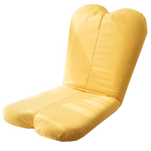 GIZNXBA Bodenstuhl Faltbar Schlafsessel Faules Sofa Meditationsstuhl Fensterstuhl Mit Rückenlehne, 5 Verstellbare Positionen, Bodensessel Erwachsene Bequeme Sofa-Lounge Zum Spielen, Lesen(Yellow) von GIZNXBA