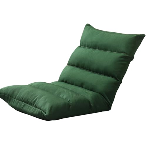 GIZNXBA Bodenstuhl Faltbar Schlafsessel Mit 5-Fach Verstellbarer Rückenlehne Bodensessel Gaming Innenraum-Sofa Aus Leinenstoff, Gepolstert, Für Erwachsene, Für Wohnzimmer Und Schlafzimmer(Groen) von GIZNXBA