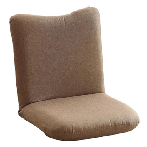 GIZNXBA Bodenstuhl Mit Rückenlehne Faltbar 5 Verstellbare Positionen Bodensessel Gaming Faules Sofa Meditationsstuhl Fensterstuhl Geeignet Zum Lesen, Meditieren Und Entspannen Zu Hause(Bruin) von GIZNXBA