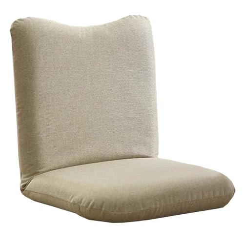 GIZNXBA Bodenstuhl Mit Rückenlehne Faltbar 5 Verstellbare Positionen Bodensessel Gaming Faules Sofa Meditationsstuhl Fensterstuhl Geeignet Zum Lesen, Meditieren Und Entspannen Zu Hause(Khaki) von GIZNXBA