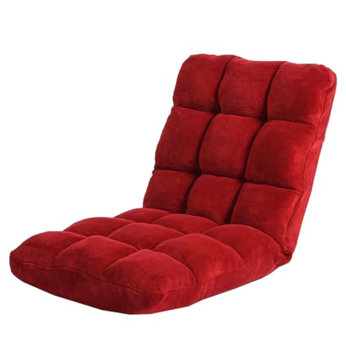 GIZNXBA Bodenstuhl Mit Rückenlehne Faltbar Bodensessel Erwachsene Mit 5 Verstellbaren Positionen Faules Sofa Meditationsstuhl Fensterstuhl Für Erwachsene, Klappbares Sofa Zum Lesen(Red) von GIZNXBA