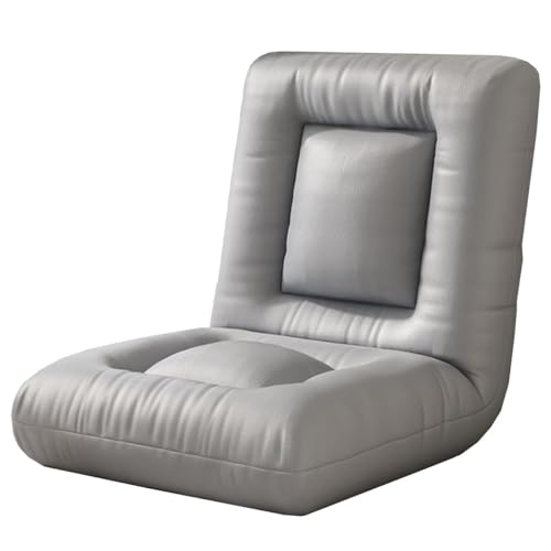 GIZNXBA Bodenstuhl Mit Rückenlehne Faltbar Bodensessel Gaming Gepolstertes Schlafsofa Mit 6 Verstellbaren Positionen Couch-Liege Für Meditation, Lesen(Grey) von GIZNXBA