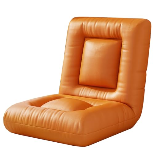 GIZNXBA Bodenstuhl Mit Rückenlehne Faltbar Bodensessel Gaming Gepolstertes Schlafsofa Mit 6 Verstellbaren Positionen Couch-Liege Für Meditation, Lesen(Orange) von GIZNXBA