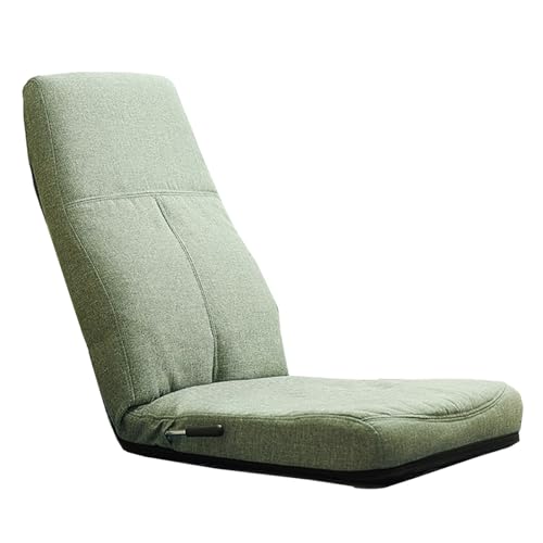 GIZNXBA Bodenstuhl Mit Rückenlehne Faltbar Faules Sofa Meditationsstuhl Fensterstuhl Mit 42 Verstellbaren Positionen Gepolstertes Schlafbett Mit Handkurbel Bodensessel Gaming(Groen) von GIZNXBA