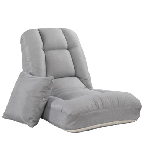 GIZNXBA Bodenstuhl Mit Rückenlehne Faltbar Faules Sofa Meditationsstuhl Fensterstuhl Mit 5 Verstellbaren Positionen Gepolstertes Schlafsofa Für Wohnzimmer Meditationsstühle Für Erwachsene(Gray A) von GIZNXBA