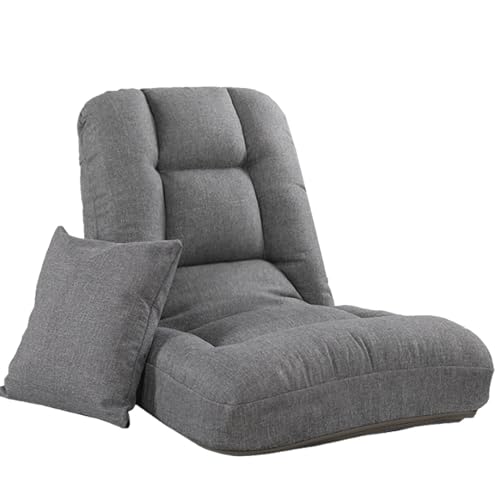 GIZNXBA Bodenstuhl Mit Rückenlehne Faltbar Faules Sofa Meditationsstuhl Fensterstuhl Mit 5 Verstellbaren Positionen Gepolstertes Schlafsofa Für Wohnzimmer Meditationsstühle Für Erwachsene(Gray B) von GIZNXBA