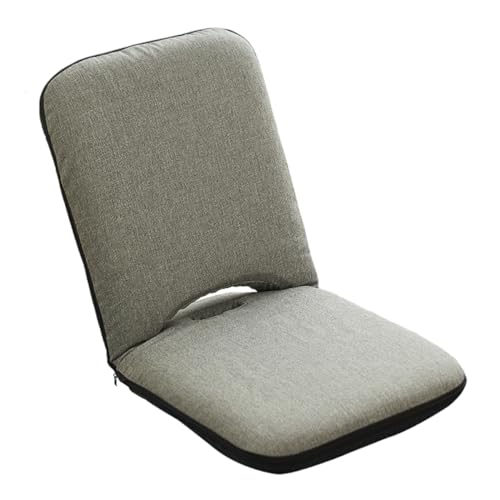 GIZNXBA Bodenstuhl Mit Rückenlehne Faltbar Japanischer Bodenstuhl, Faltbar Faltbare Meditationsstühle Mit 5 Verstellbaren Positionen Bequeme Sofastühle Zum Lesen, Fernsehen, Yoga(Grey) von GIZNXBA
