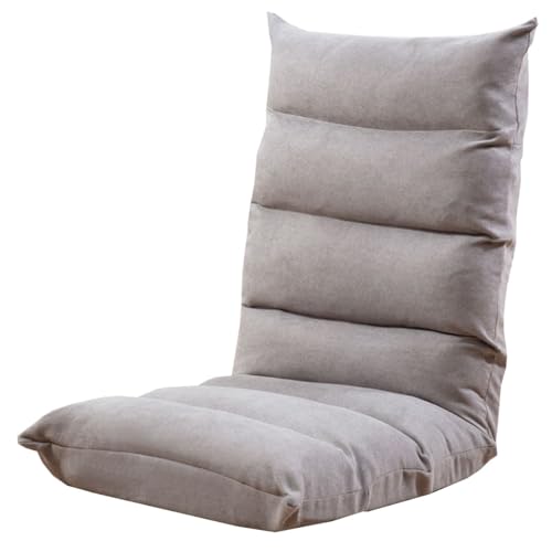 GIZNXBA Bodenstuhl Mit Rückenlehne Faltbar Verstellbarer Faules Sofa Meditationsstuhl Fensterstuhl Mit Rückenlehne Bodensessel Erwachsene Meditationsstühle Mit Verschiedenen Positionen(Grey) von GIZNXBA