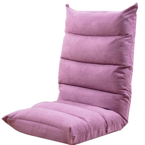 GIZNXBA Bodenstuhl Mit Rückenlehne Faltbar Verstellbarer Faules Sofa Meditationsstuhl Fensterstuhl Mit Rückenlehne Bodensessel Erwachsene Meditationsstühle Mit Verschiedenen Positionen(Purple) von GIZNXBA