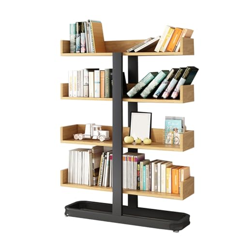 GIZNXBA Ecke Bücherregal Holz Bücher Regal Schrank Dekorative Lagerung Regale, Moderne Freistehende Display Regale, Hohe Bücherregal Einheit Für Wohnzimmer, Schlafzimmer(4 Tiers) von GIZNXBA