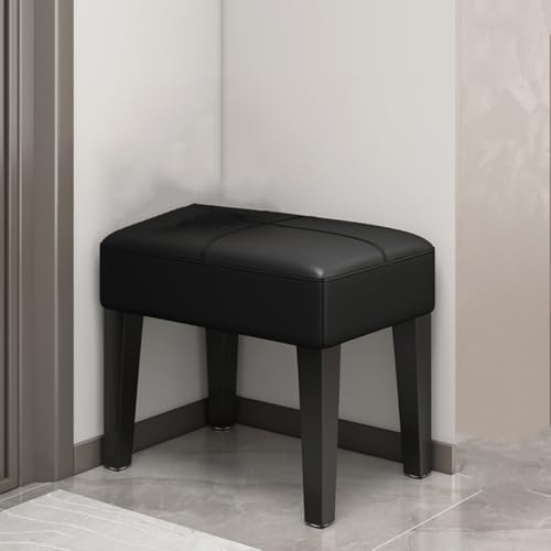 GIZNXBA Eingangsbereich Hocker Moderne Waschtischbank Ottomane Pouf Kompakte Fußstütze Moderne Schuhbank Moderner Gepolsterter Sitz Kleiner Tritthocker Für Wohnzimmer(Black) von GIZNXBA
