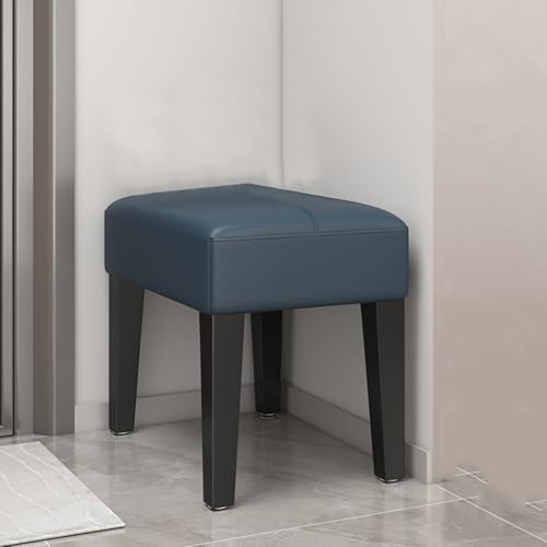 GIZNXBA Eingangsbereich Hocker Moderne Waschtischbank Ottomane Pouf Kompakte Fußstütze Moderne Schuhbank Moderner Gepolsterter Sitz Kleiner Tritthocker Für Wohnzimmer(Blauw) von GIZNXBA