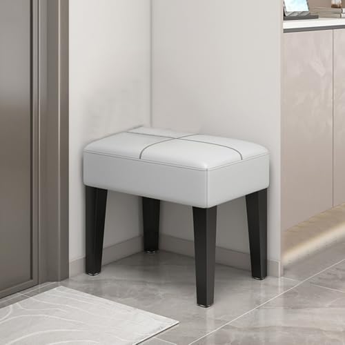 GIZNXBA Eingangsbereich Hocker Moderne Waschtischbank Ottomane Pouf Kompakte Fußstütze Moderne Schuhbank Moderner Gepolsterter Sitz Kleiner Tritthocker Für Wohnzimmer(Light Gray) von GIZNXBA