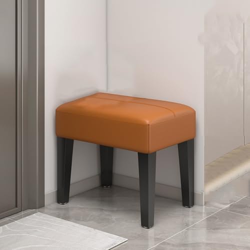 GIZNXBA Eingangsbereich Hocker Moderne Waschtischbank Ottomane Pouf Kompakte Fußstütze Moderne Schuhbank Moderner Gepolsterter Sitz Kleiner Tritthocker Für Wohnzimmer(Orange) von GIZNXBA