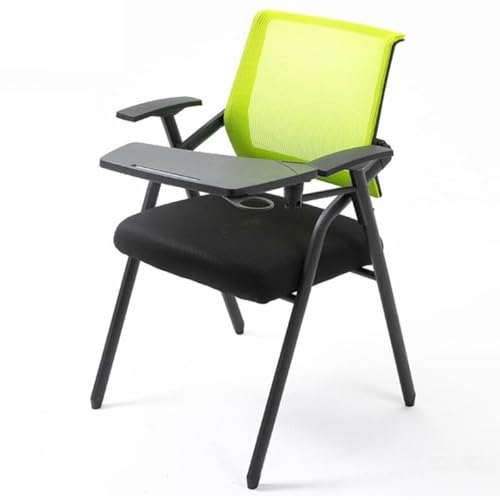 GIZNXBA Ergonomische Bürostühle Mit Schreibtisch Für Erwachsene Klappbarer Computerstuhl Aus Netzgewebe Mit Getränkehalter Metallrahmen-Konferenzstuhl Für Studenten Für Konferenzräume(Groen) von GIZNXBA