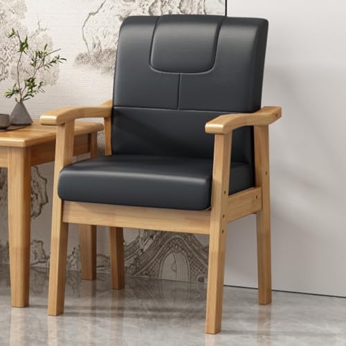 GIZNXBA Esszimmerstühl Mit Armlehne Bürostuhl Mit Hoher Rückenlehne Und Armlehnen Aus Leder Polsterstuhl Esszimmer Mit Rückenlehne Küchenstuhl Holz Für Schlafzimmer Und Esszimmer(Black B) von GIZNXBA