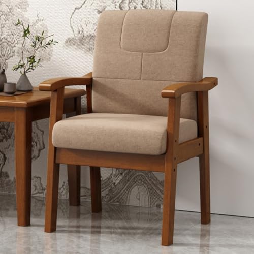 GIZNXBA Esszimmerstühl Mit Armlehne Bürostuhl Mit Hoher Rückenlehne Und Armlehnen Aus Leder Polsterstuhl Esszimmer Mit Rückenlehne Küchenstuhl Holz Für Schlafzimmer Und Esszimmer(Brown A) von GIZNXBA