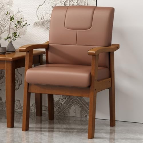 GIZNXBA Esszimmerstühl Mit Armlehne Bürostuhl Mit Hoher Rückenlehne Und Armlehnen Aus Leder Polsterstuhl Esszimmer Mit Rückenlehne Küchenstuhl Holz Für Schlafzimmer Und Esszimmer(Brown B) von GIZNXBA