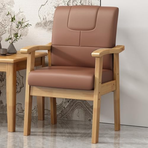 GIZNXBA Esszimmerstühl Mit Armlehne Bürostuhl Mit Hoher Rückenlehne Und Armlehnen Aus Leder Polsterstuhl Esszimmer Mit Rückenlehne Küchenstuhl Holz Für Schlafzimmer Und Esszimmer(Brown D) von GIZNXBA