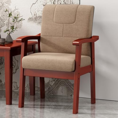 GIZNXBA Esszimmerstühl Mit Armlehne Bürostuhl Mit Hoher Rückenlehne Und Armlehnen Aus Leder Polsterstuhl Esszimmer Mit Rückenlehne Küchenstuhl Holz Für Schlafzimmer Und Esszimmer(Brown G) von GIZNXBA