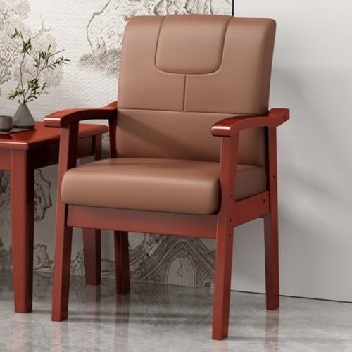 GIZNXBA Esszimmerstühl Mit Armlehne Bürostuhl Mit Hoher Rückenlehne Und Armlehnen Aus Leder Polsterstuhl Esszimmer Mit Rückenlehne Küchenstuhl Holz Für Schlafzimmer Und Esszimmer(Brown H) von GIZNXBA