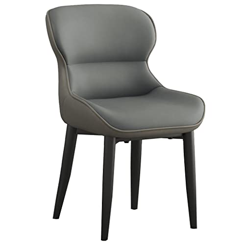 GIZNXBA Esszimmerstühle Modern Wohnzimmerstuhl Leder Küchenstuhl Polsterstuhl Esszimmer Für Büro, Stahlrahmen Bein Makeup Stuhl, Schlafzimmer Lounge Stuhl (Color : /Gray) von GIZNXBA