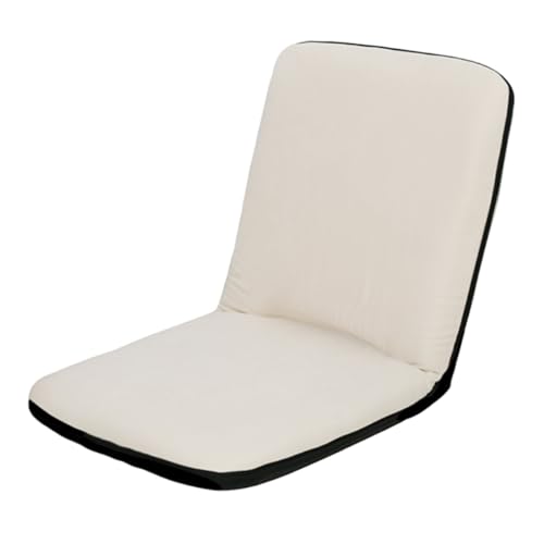 GIZNXBA Faules Sofa Meditationsstuhl Fensterstuhl Mit 5-Fach Verstellbarer Rückenlehne Bodenstuhl Faltbar Schlafsessel Zum Lesen Bodensessel Erwachsene Für Wohnzimmer(Beige) von GIZNXBA