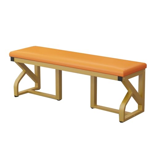 GIZNXBA Gepolsterte Bank Für Das Schlafzimmer Sitzhocker Fußhocker Polsterhocker Für Das Wohnzimmer Esszimmerstuhl Mit Gepolstertem Sitz Und Metallbeinen Für Küche, Schlafzimmer(Orange,100cm) von GIZNXBA